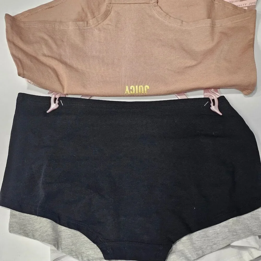 Juicy Couture Boy Shorts Panties 5Pk Logo Underwear Size XL